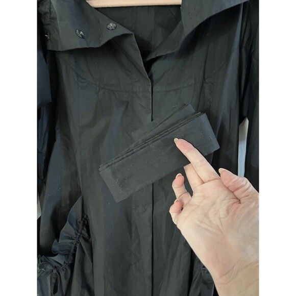 HIROKO KOSHINO black Women’s Coat Snap Closure With Belt Size 40 NWT - Picture 3 of 10